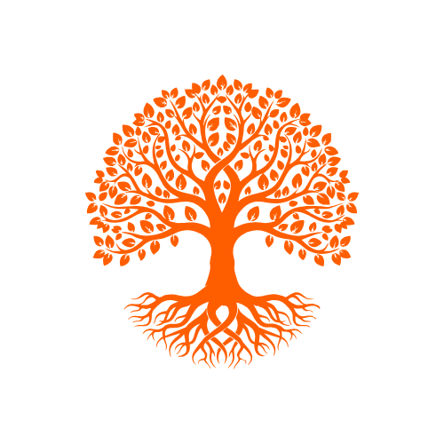Illustration of a tree with deep roots