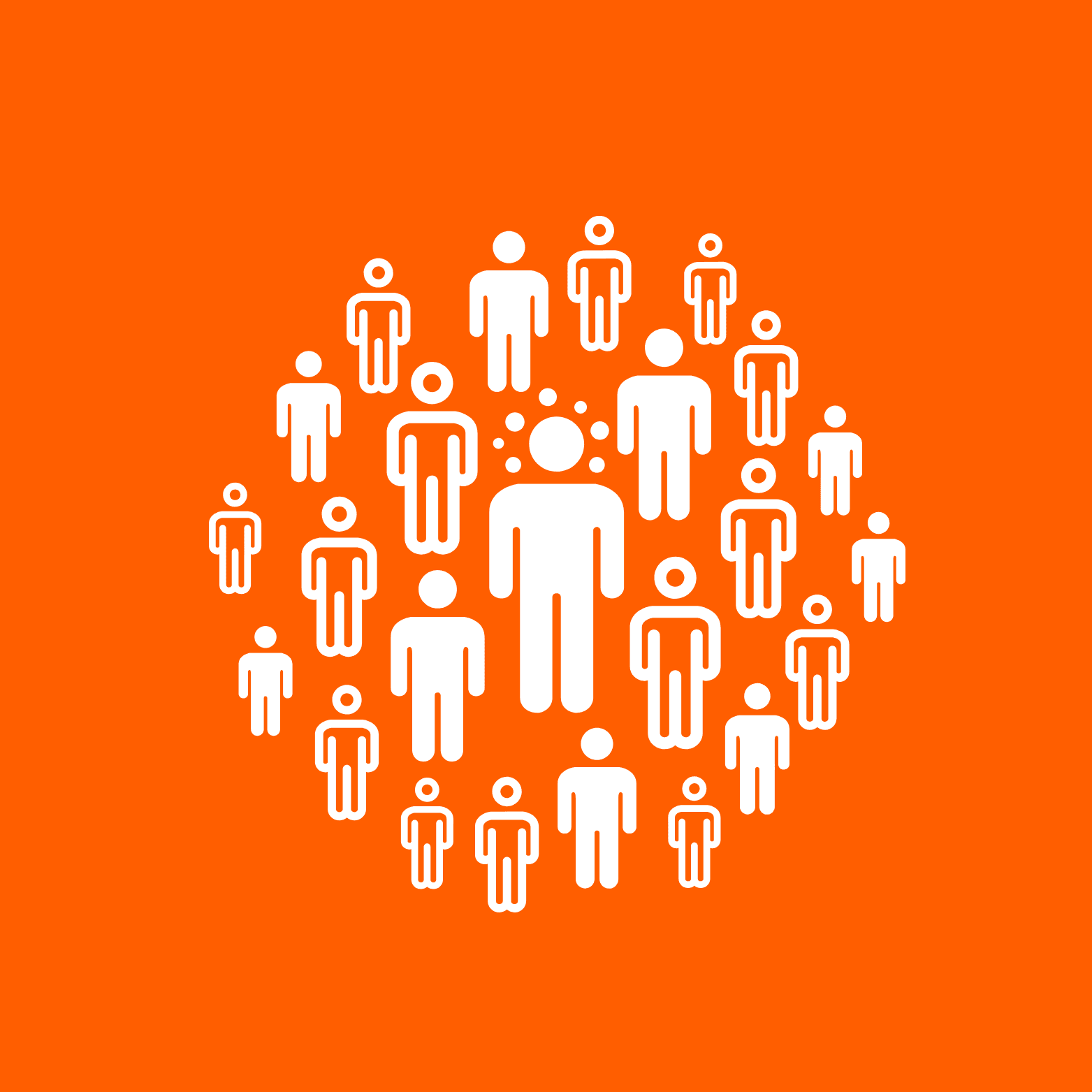 Illustration of a community gathered together